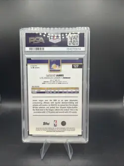 2025 Topps Chrome LeBron James Green Sparkle Image Variation /99 PSA 9 Mint - Image 2
