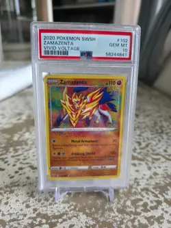 2020 Pokemon SWSH Zamazenta Vivid Voltage #102 PSA 10 Gem MT - Image 1