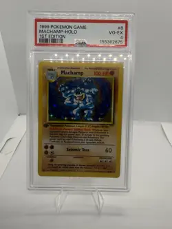 Pokemon 1999 Machamp Holo 1st Edition #8/102 Deck Exclusives PSA 4 - Image 1