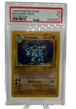 Machamp 1st Edition Holo Deck Exclusives 8/102 (1999) Pokemon TCG PSA 5 - Image 1