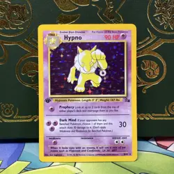 Pokemon 1999 Hypno Fossil Holo Rare Card 1st Edition 8/62 NM - Image 1