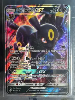 Pokemon UMBREON GX Full Art Rare SUN & MOON Base Set 80/149 NM/Mint - Image 1