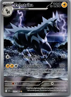 Zebstrika 115/086 Illustration Rare White Flare Pokemon Near Mint - Image 1