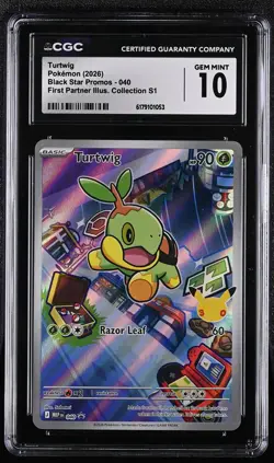 Turtwig #040 First Partner Black Star Promo CGC 10 Gem Mint - Image 1