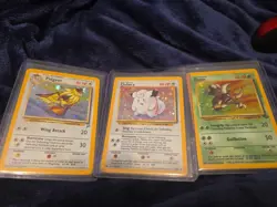 Pokemon Base Set 3 Holo Lot Clefairy Pidgeot Pinsir Vintage WOTC 3 Cards *MINT* - Image 1