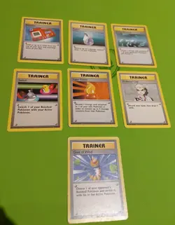 Pokemon - 7 x Vintage Base Set Trainer Card Bundle - 1999 WOTC - Job Lot - NM - Image 1
