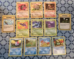 Vintage Pokemon Card Lot - Fossil Set - 12 Cards - Lightly Played (LP) - Image 1