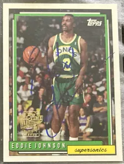 Eddie Johnson 2006 Topps All-Time Fan Favorites On-Card Auto Autograph Sonics - Image 1