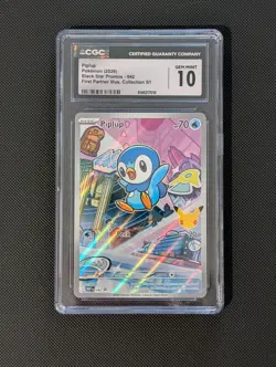 Piplup 042 First Partner Illustration Black Star Promo CGC 10 Gem Mint Pokemon - Image 1