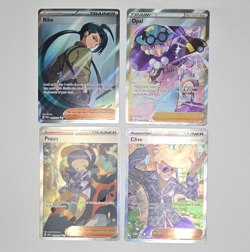 Pokemon TCG Trainer Full Art Holo 4-Card Lot English: Rika Opal Poppy Clive - Image 1