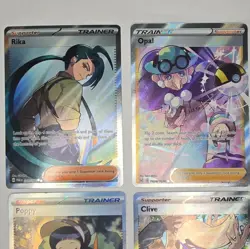 Pokemon TCG Trainer Full Art Holo 4-Card Lot English: Rika Opal Poppy Clive - Image 2