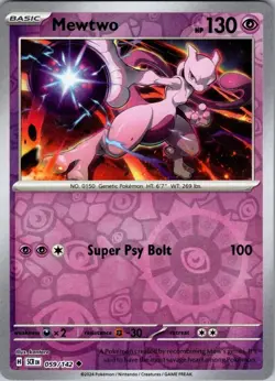Pokemon TCG: Mewtwo 59/142 Reverse Holo (Stellar Crown) Mint Condition - Image 1