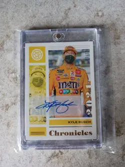 2021 Panini Chronicles - Kyle Busch #3 Gold 03/10 Autograph Card - Image 1