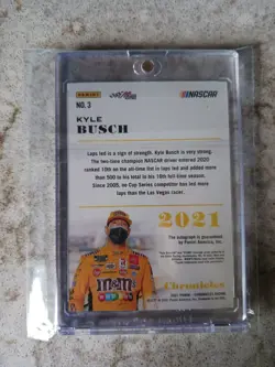 2021 Panini Chronicles - Kyle Busch #3 Gold 03/10 Autograph Card - Image 4