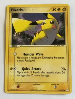 Pikachu 78 EX Holon Phantoms Non Holo Regular Lightly Played Pokemon Card - Image 1