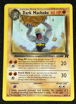 Dark Machoke 40/82 Team Rocket WOTC Uncommon Pokemon Card MP - Image 1
