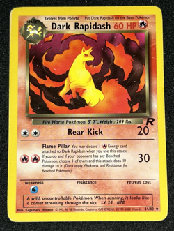 Dark Rapidash 44/82 Team Rocket WOTC Uncommon Pokemon Card MP - Image 1