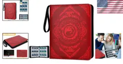Dust Resistant 9-Pocket Card Storage Binder for MTG, Yu-Gi-Oh, TCG - A-Red - Image 2