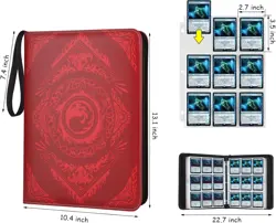 Dust Resistant 9-Pocket Card Storage Binder for MTG, Yu-Gi-Oh, TCG - A-Red - Image 5