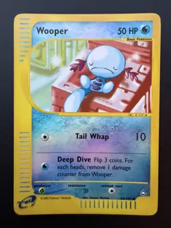 Wooper 66/147 Reverse Holo Pokemon Card Aquapolis Set - Image 1