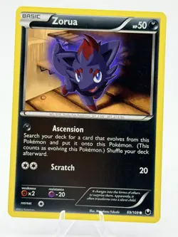Zorua 69/108 Dark Explorers Pokemon Card - NM - Image 1
