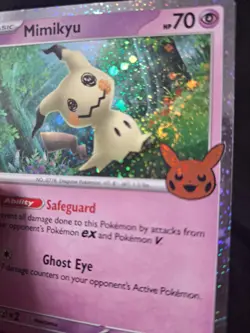 Mimikyu 037/091 (Cosmos Holo) with Swirl Trick or Trade Pokemon Card - Image 3