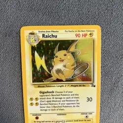 Raichu Pokemon Card Holo WOTC 14/62 Fossil Set Rare Vintage 1999 LP - Image 4