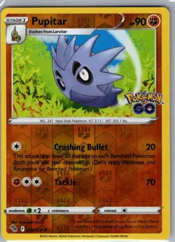 Pupitar 038/078 Reverse Holo Pokemon GO - Pokemon Card - NM - Image 1