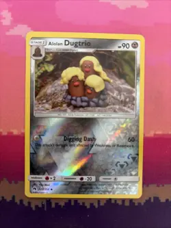Pokemon Card Alolan Dugtrio Lost Thunder Reverse Holo 123/214 Near Mint - Image 1