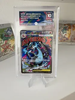 Mega Charizard X EX Mega Dream 223/193 Graded Pokemon Card GEM MINT PG 10 - Image 1