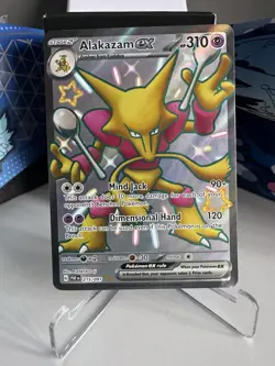 Pokemon Alakazam EX TCG Paldean Fates 215/091 Shiny Ultra Rare Card NM - Image 1