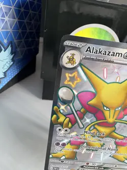 Pokemon Alakazam EX TCG Paldean Fates 215/091 Shiny Ultra Rare Card NM - Image 4