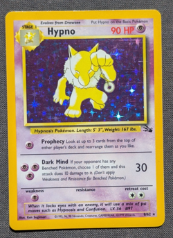 Pokemon Hypno Fossil TCG Holo Unlimited Rare Card 8/62 1999 NM/LP+ - Image 1