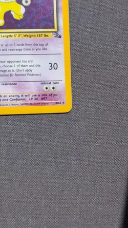 Pokemon Hypno Fossil TCG Holo Unlimited Rare Card 8/62 1999 NM/LP+ - Image 4
