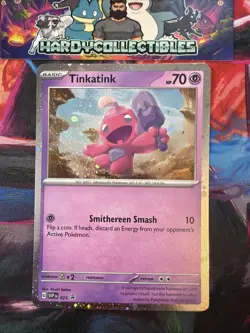 Pokemon card TCG - Black Star Promo - Tinkatink SVP025 with holo swirl NM - Image 1