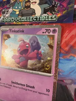 Pokemon card TCG - Black Star Promo - Tinkatink SVP025 with holo swirl NM - Image 2