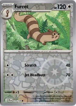 Furret Reverse Holo SV09: Journey Together 119/159 Pokemon Card TCG - Image 1
