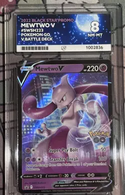Pokemon TCG | Ace 8 Mewtwo V SWSH223 Black Star Promo Card Pokemon Go Graded - Image 1
