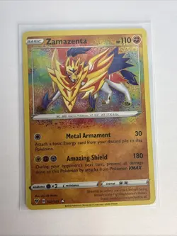 Pokemon TCG Zamazenta Card Vivid Voltage Holo 102/185 Amazing Rare - Image 1