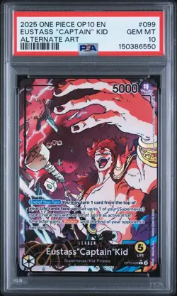 2025 One Piece OP10-099 Eustass Captain Kid PSA 10 Leader Alternate Alt Art Rare - Image 1