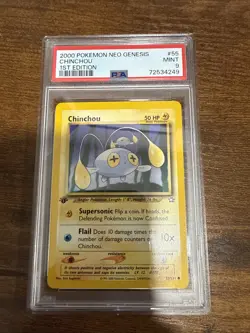 2000 POKEMON NEO GENESIS 1ST ED #55 CHINCHOU PSA 9 - Image 1