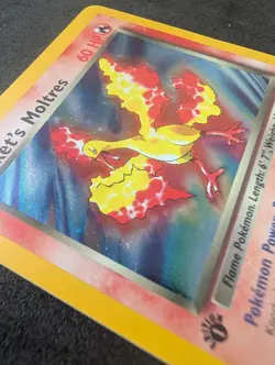 1st edition Rocket's Moltres Gym Heroes 12/132 HOLO Rare NM - Image 2