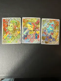 First Partner Series 2 Chikorita & Cyndaquil & Totodile Set Pokemon Cards TCG - Image 1