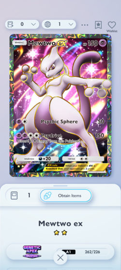 A1 Mewtwo EX (ENG) - Pokemon TCG Pocket 2 Star Cards (⭐⭐) Digital Trade - Image 3