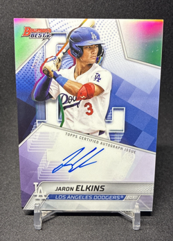 Jaron Elkins 2025 Bowman's Best of 2025 Auto B25-JE Dodgers Prospect - Image 1