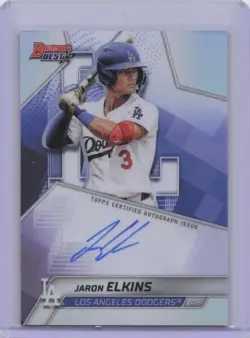 Jaron Elkins 2025 Bowman's Best of 2025 Auto B25-JE Dodgers Prospect - Image 2