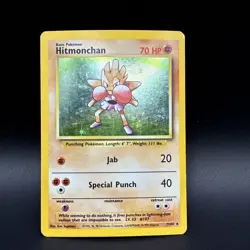 Pokemon TCG Hitmonchan Base Set 7/102 Holo 1999-2000 Wizards Base Set Copyright - Image 1
