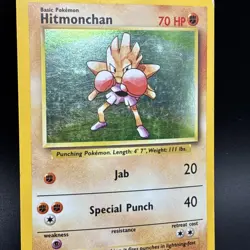 Pokemon TCG Hitmonchan Base Set 7/102 Holo 1999-2000 Wizards Base Set Copyright - Image 3