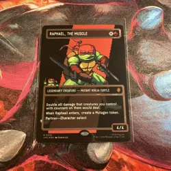 Raphael, The Muscle (0091) (Borderless Surge Foil) TMNT Ninja Turtles Pixel Foil - Image 1