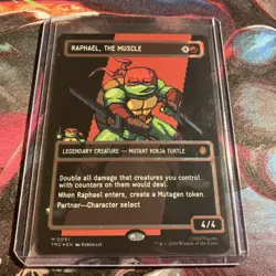 Raphael, The Muscle (0091) (Borderless Surge Foil) TMNT Ninja Turtles Pixel Foil - Image 3